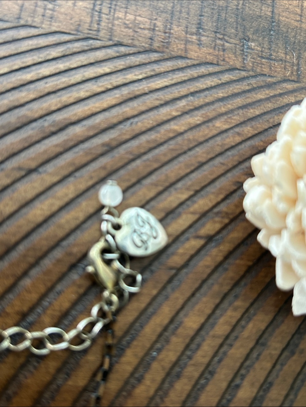 Betsey Johnson Antique Bronze Multi-Layer Necklace with Pink Flower/2 necklaces - Picture 9 of 10